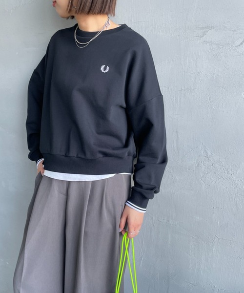 FRED PERRY/フレッドペリー] ツインティップライン ショート丈 クルー