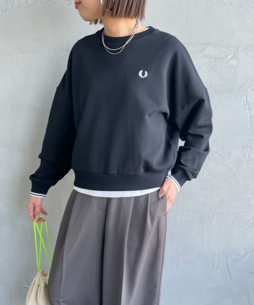 FRED PERRY/フレッドペリー] ツインティップライン ショート丈 クルー