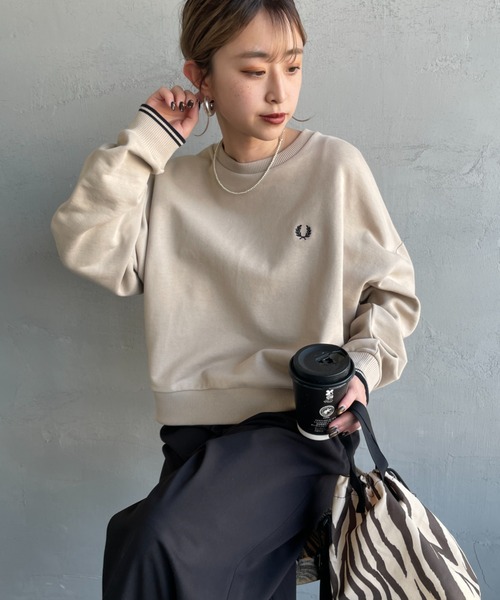 FRED PERRY/フレッドペリー] ツインティップライン ショート丈 クルー
