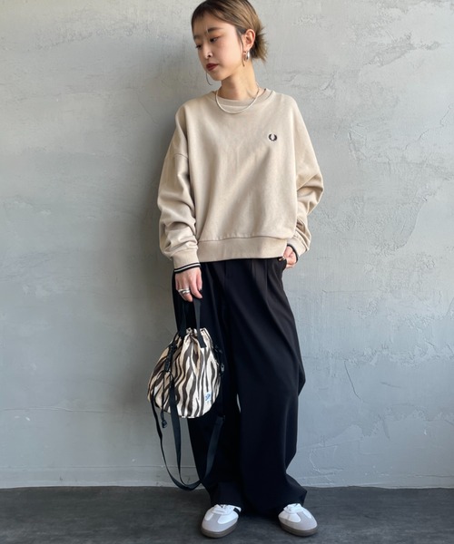 FRED PERRY/フレッドペリー] ツインティップライン ショート丈 クルー