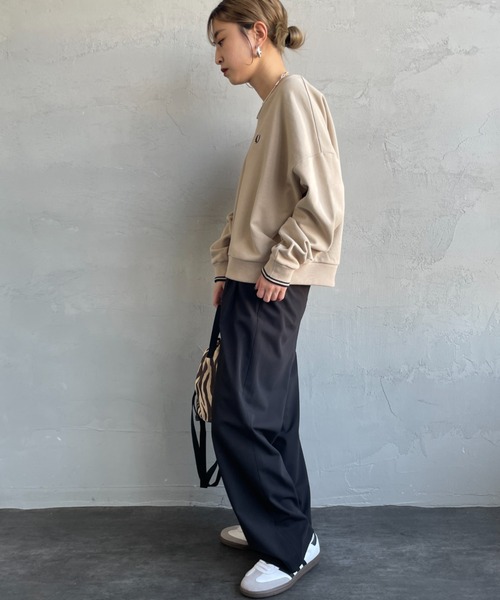 FRED PERRY/フレッドペリー] ツインティップライン ショート丈 クルー