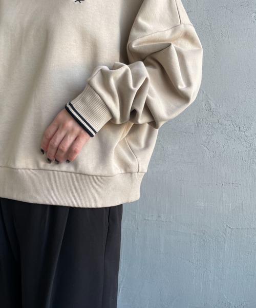 FRED PERRY/フレッドペリー] ツインティップライン ショート丈 クルー