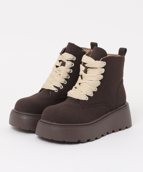 WEGO(ウィゴー)の「WEGO/厚底サイドファスナートレッキング風ブーツ(ブーツ・レディース・キャメル/ブラウン・39/37)」の10枚目の写真