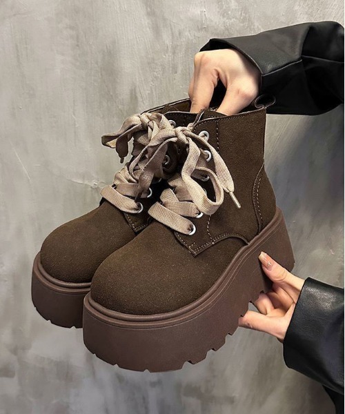 WEGO(ウィゴー)の「WEGO/厚底サイドファスナートレッキング風ブーツ(ブーツ・レディース・キャメル/ブラウン・39/37)」の20枚目の写真