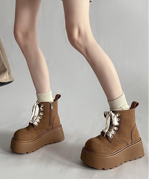 WEGO(ウィゴー)の「WEGO/厚底サイドファスナートレッキング風ブーツ(ブーツ・レディース・キャメル/ブラウン・39/37)」の13枚目の写真