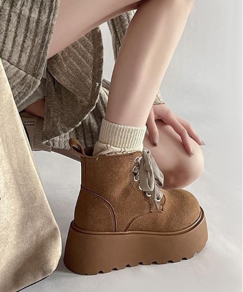 WEGO(ウィゴー)の「WEGO/厚底サイドファスナートレッキング風ブーツ(ブーツ・レディース・キャメル/ブラウン・39/37)」の17枚目の写真