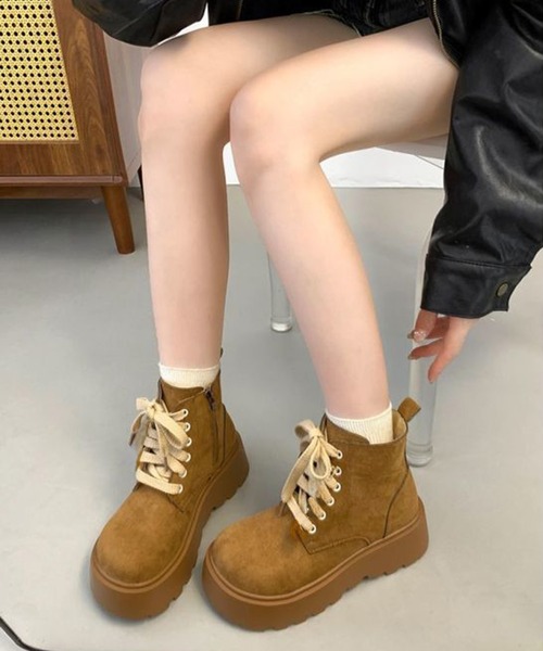 WEGO(ウィゴー)の「WEGO/厚底サイドファスナートレッキング風ブーツ(ブーツ・レディース・キャメル/ブラウン・39/37)」の8枚目の写真