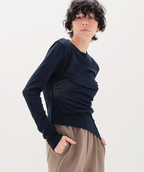 DRESSLAVE（ドレスレイブ）の「sheer curve pull(シアーカーブプルオーバー)（Tシャツ/カットソー・レディース・ホワイト/ネイビー・38）」の20枚目の写真