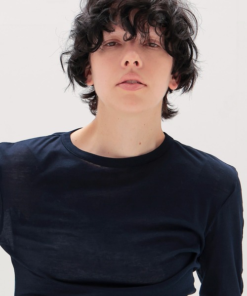 DRESSLAVE（ドレスレイブ）の「sheer curve pull(シアーカーブプルオーバー)（Tシャツ/カットソー・レディース・ホワイト/ネイビー・38）」の22枚目の写真