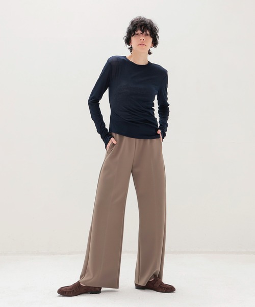 DRESSLAVE（ドレスレイブ）の「sheer curve pull(シアーカーブプルオーバー)（Tシャツ/カットソー・レディース・ホワイト/ネイビー・38）」の6枚目の写真