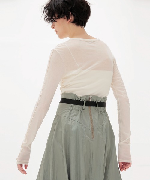 DRESSLAVE（ドレスレイブ）の「sheer curve pull(シアーカーブプルオーバー)（Tシャツ/カットソー・レディース・ホワイト/ネイビー・38）」の10枚目の写真