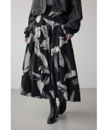 【身長/骨格別着用画像あり】ボリュームバルーンスカート 春服 秋服 無地 ボタニカル柄 ロングスカート デザインスカート
