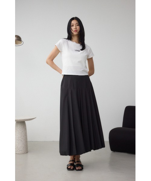 AZUL by moussy(アズールバイマウジー)の「【身長/骨格別着用画像あり】ボリュームバルーンスカート 春服 秋服 無地 ボタニカル柄 ロングスカート デザインスカート(スカート・レディース・ブラック/ホワイト系その他/グレー/ブラック系その他/ブラウン/マルチ・SMALL/MEDIUM)」の16枚目の写真