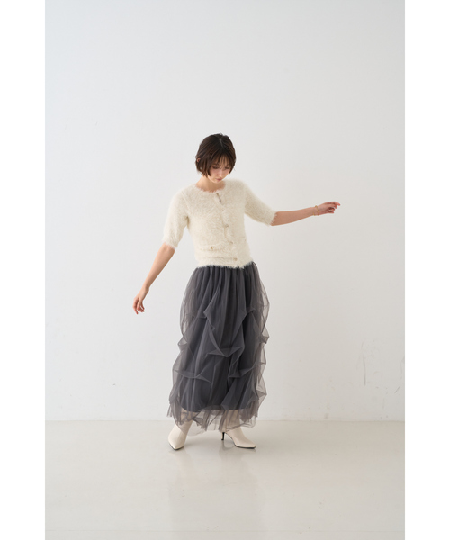 EMMA ROUGE VIF(エマルージュヴィフ)の「【一部店舗限定】チュールフォルムスカート(スカート・レディース・オフホワイト/ブラック・38/36)」の15枚目の写真