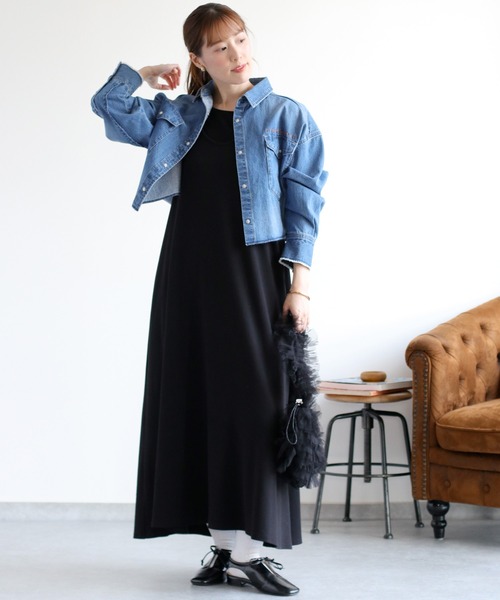 セール】〈前後2way〉重ねレイヤーノースリーブワンピース（ワンピース