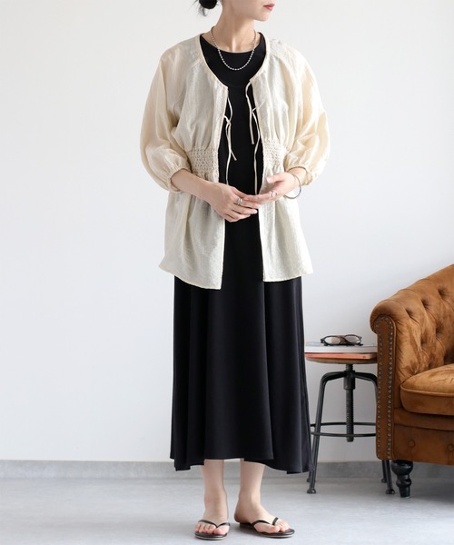 cepo（セポ）の「〈前後2way〉重ねレイヤーノースリーブワンピース（ワンピース・レディース・ブラウン/ブラック・M）」の12枚目の写真