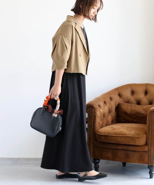 cepo（セポ）の「〈前後2way〉重ねレイヤーノースリーブワンピース（ワンピース・レディース・ブラウン/ブラック・M）」の15枚目の写真