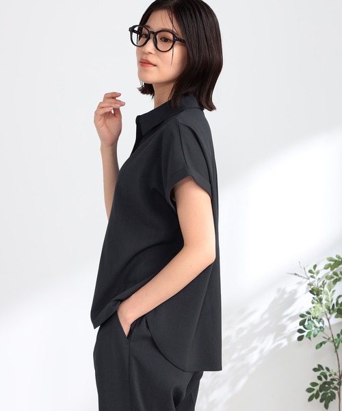 GALLORIA（ギャローリア）の「セットアップで着られる　フレンチシャツ（シャツ/ブラウス・レディース・モカ/チャコール・S/M/L/LL）」の10枚目の写真