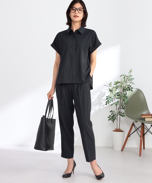 GALLORIA（ギャローリア）の「セットアップで着られる　フレンチシャツ（シャツ/ブラウス・レディース・モカ/チャコール・S/M/L/LL）」の7枚目の写真