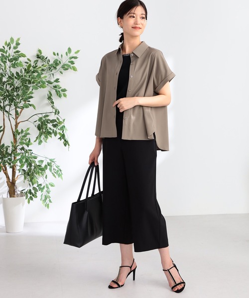 GALLORIA（ギャローリア）の「セットアップで着られる　フレンチシャツ（シャツ/ブラウス・レディース・モカ/チャコール・S/M/L/LL）」の6枚目の写真