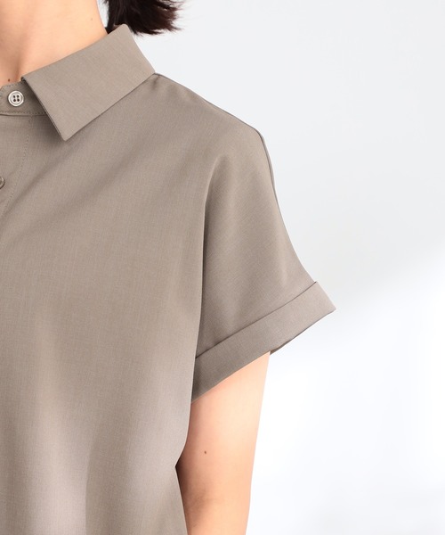 GALLORIA（ギャローリア）の「セットアップで着られる　フレンチシャツ（シャツ/ブラウス・レディース・モカ/チャコール・S/M/L/LL）」の4枚目の写真