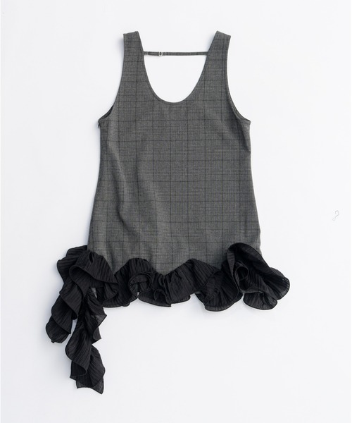 PRANK PROJECT（プランクプロジェクト）の「フリルヘムチュニック / Ruffled Hem Tunic（チュニック・レディース・グレー/ブラック・FREE）」の13枚目の写真