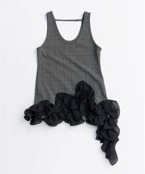 PRANK PROJECT（プランクプロジェクト）の「フリルヘムチュニック / Ruffled Hem Tunic（チュニック・レディース・グレー/ブラック・FREE）」の14枚目の写真