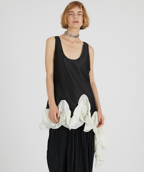 PRANK PROJECT（プランクプロジェクト）の「フリルヘムチュニック / Ruffled Hem Tunic（チュニック・レディース・グレー/ブラック・FREE）」の5枚目の写真