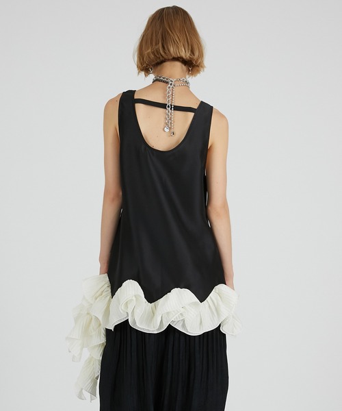 PRANK PROJECT（プランクプロジェクト）の「フリルヘムチュニック / Ruffled Hem Tunic（チュニック・レディース・グレー/ブラック・FREE）」の7枚目の写真