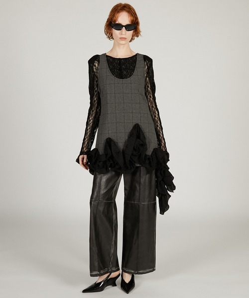 PRANK PROJECT(プランクプロジェクト)の「フリルヘムチュニック / Ruffled Hem Tunic(チュニック・レディース・グレー/ブラック・FREE)」の19枚目の写真