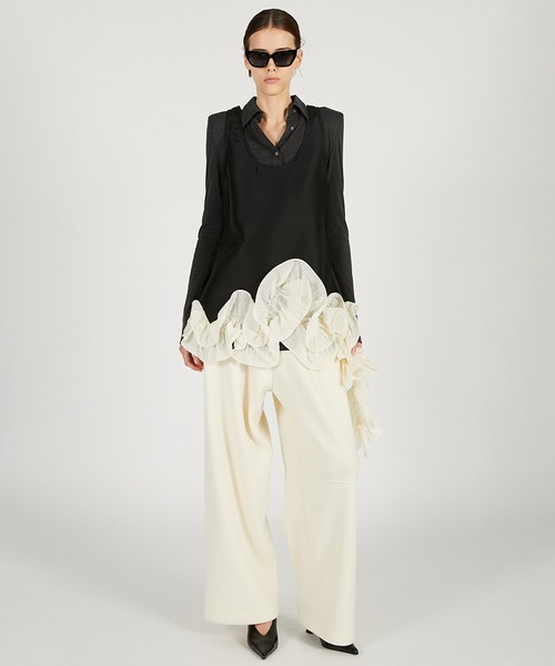 PRANK PROJECT(プランクプロジェクト)の「フリルヘムチュニック / Ruffled Hem Tunic(チュニック・レディース・グレー/ブラック・FREE)」の18枚目の写真