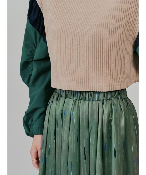 TEVALT（ヴァレット）の「アートラインプリントハーフプリーツスカート（スカート・レディース・ブラック/カーキ・38）」の21枚目の写真