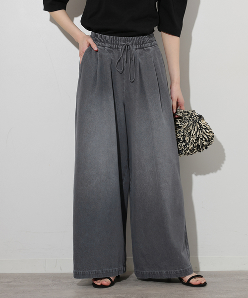JOURNAL STANDARD relume（ジャーナルスタンダード　レリューム）の「《追加2》C/R デニムワイドギャザー（デニムパンツ・レディース・チャコールグレー/ブルー・36/38）」の8枚目の写真