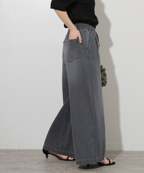 JOURNAL STANDARD relume（ジャーナルスタンダード　レリューム）の「《追加2》C/R デニムワイドギャザー（デニムパンツ・レディース・チャコールグレー/ブルー・36/38）」の11枚目の写真