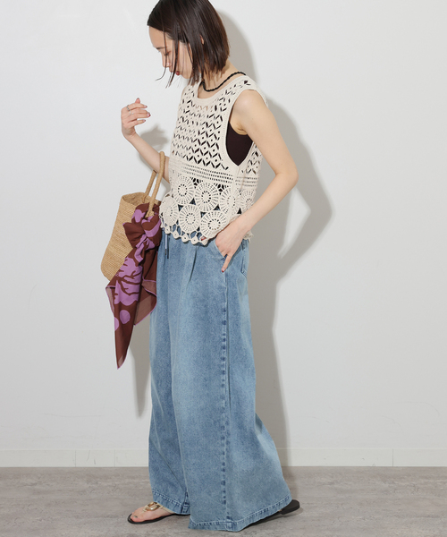 JOURNAL STANDARD relume（ジャーナルスタンダード　レリューム）の「《追加2》C/R デニムワイドギャザー（デニムパンツ・レディース・チャコールグレー/ブルー・36/38）」の22枚目の写真