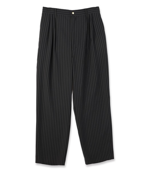 CULLNI（クルニ）の「Stripe Double Cloth 3Tuck Semi Wide Pants（その他パンツ・メンズ・ブラック系/ネイビー系・2/1/0）」の2枚目の写真