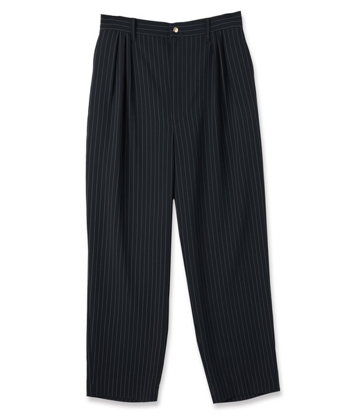 CULLNI（クルニ）の「Stripe Double Cloth 3Tuck Semi Wide Pants（その他パンツ・メンズ・ブラック系/ネイビー系・2/1/0）」の6枚目の写真
