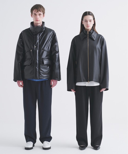 CULLNI（クルニ）の「Stripe Double Cloth 3Tuck Semi Wide Pants（その他パンツ・メンズ・ブラック系/ネイビー系・2/1/0）」の15枚目の写真