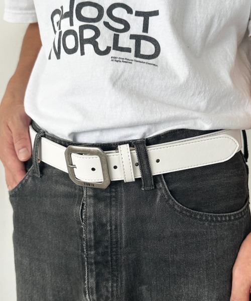 EDWIN(エドウィン)の「EDWIN/エドウィン 35mm ギャリソンベルト/スクエア/PU(ベルト・メンズ・ダークブラウン/ブラウン/ホワイト/ネイビー/ブラック・FREE)」の2枚目の写真