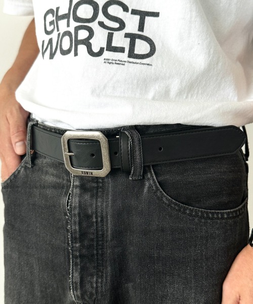 EDWIN(エドウィン)の「EDWIN/エドウィン 35mm ギャリソンベルト/スクエア/PU(ベルト・メンズ・ダークブラウン/ブラウン/ホワイト/ネイビー/ブラック・FREE)」の1枚目の写真