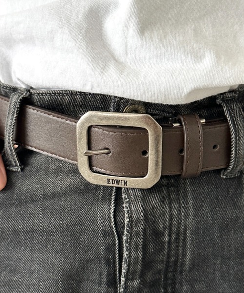EDWIN(エドウィン)の「EDWIN/エドウィン 35mm ギャリソンベルト/スクエア/PU(ベルト・メンズ・ダークブラウン/ブラウン/ホワイト/ネイビー/ブラック・FREE)」の11枚目の写真