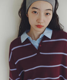 シャツレイヤード風ニット