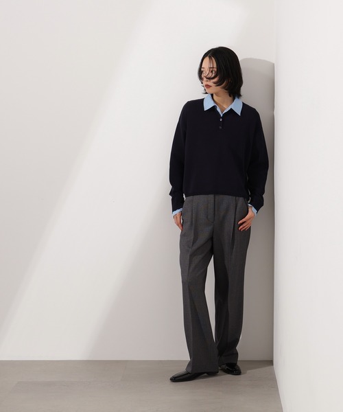 N.(N. Natural Beauty Basic)(エヌエヌナチュラルビューティーベーシック)の「シャツレイヤード風ニット(ニット/セーター・レディース・ボルドー/グレー/ネイビー・MEDIUM)」の21枚目の写真