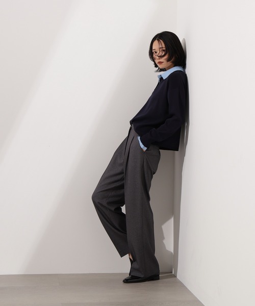 N.(N. Natural Beauty Basic)(エヌエヌナチュラルビューティーベーシック)の「シャツレイヤード風ニット(ニット/セーター・レディース・ボルドー/グレー/ネイビー・MEDIUM)」の22枚目の写真