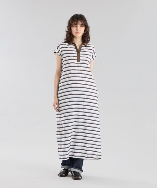 MACKINTOSH PHILOSOPHY(マッキントッシュ フィロソフィー)の「GREY LABEL マルチボーダーワンピース(ワンピース・レディース・ベージュ/オフホワイト・1/2)」の3枚目の写真