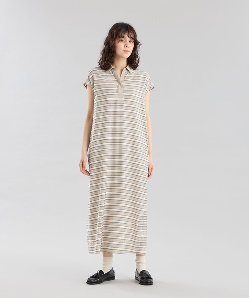 MACKINTOSH PHILOSOPHY(マッキントッシュ フィロソフィー)の「GREY LABEL マルチボーダーワンピース(ワンピース・レディース・ベージュ/オフホワイト・1/2)」の4枚目の写真