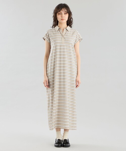 MACKINTOSH PHILOSOPHY(マッキントッシュ フィロソフィー)の「GREY LABEL マルチボーダーワンピース(ワンピース・レディース・ベージュ/オフホワイト・1/2)」の5枚目の写真