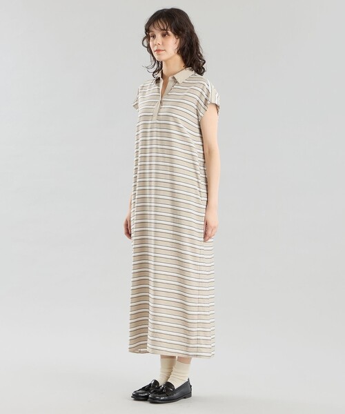 MACKINTOSH PHILOSOPHY(マッキントッシュ フィロソフィー)の「GREY LABEL マルチボーダーワンピース(ワンピース・レディース・ベージュ/オフホワイト・1/2)」の6枚目の写真