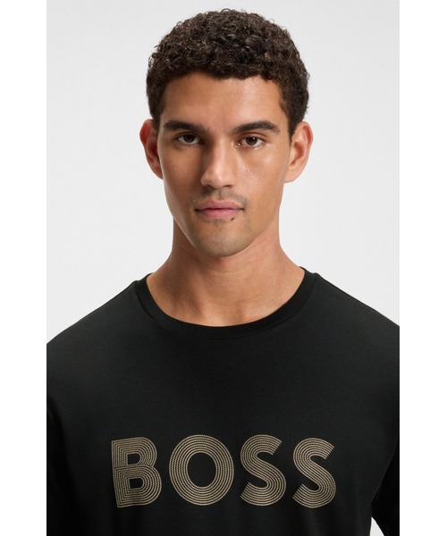 BOSS(ボス)の「ピマコットン Tシャツ グロスロゴ(Tシャツ/カットソー・メンズ・ブラック・L/M/S/XL/XXL/XS)」の2枚目の写真