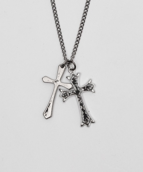 Figments(フィグメンツ)の「ツインブラッククロスネックレス(ネックレス・レディース・ブラック・FREE)」の2枚目の写真